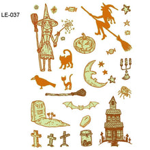 Load image into Gallery viewer, BalleenShiny Luminous Tattoos Glow In The Dark Children&#39;s Temporary Tattoos Kids Christmas Fluorescent Waterproof Cute Stickers
