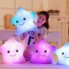 Load image into Gallery viewer, 34CM Creative Toy Luminous Pillow Soft Stuffed Plush Glowing Colorful Stars Cushion Led Light Toys Gift For Kids Children Girls