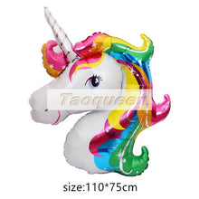 Load image into Gallery viewer, 45-110cm Giant Unicorn Balloon Party Supplies Birthday Party Decorations Rainbow  Balloons kids Foil Balloons cartoon hat