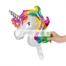 Load image into Gallery viewer, 45-110cm Giant Unicorn Balloon Party Supplies Birthday Party Decorations Rainbow  Balloons kids Foil Balloons cartoon hat