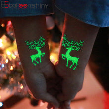 Load image into Gallery viewer, BalleenShiny Luminous Tattoos Glow In The Dark Children&#39;s Temporary Tattoos Kids Christmas Fluorescent Waterproof Cute Stickers