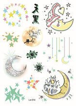Load image into Gallery viewer, BalleenShiny Luminous Tattoos Glow In The Dark Children&#39;s Temporary Tattoos Kids Christmas Fluorescent Waterproof Cute Stickers