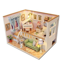 Load image into Gallery viewer, CUTEBEE muñeca casa miniatura DIY casa de muñecas con muebles de casa de madera juguetes para niños Regalo de Cumpleaños Z07