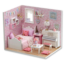 Load image into Gallery viewer, CUTEBEE muñeca casa miniatura DIY casa de muñecas con muebles de casa de madera juguetes para niños Regalo de Cumpleaños Z07