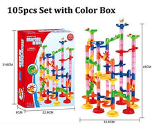 Load image into Gallery viewer, 29/80/105pcs Set DIY Construction Marble Race Run Track Building Blocks Kids Maze Ball Roll Toys Christmas Gift