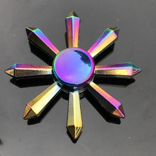 Load image into Gallery viewer, Finger Spinner Office Anxiety Relief Stress Fidget Gyro Flower / Tower / Spider Metal Hand Spinner Tri Spinner Model