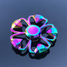 Load image into Gallery viewer, Finger Spinner Office Anxiety Relief Stress Fidget Gyro Flower / Tower / Spider Metal Hand Spinner Tri Spinner Model