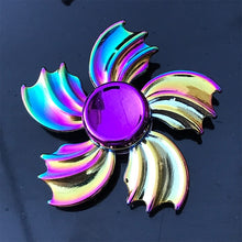 Load image into Gallery viewer, Finger Spinner Office Anxiety Relief Stress Fidget Gyro Flower / Tower / Spider Metal Hand Spinner Tri Spinner Model