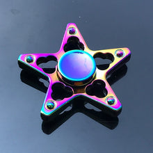 Load image into Gallery viewer, Finger Spinner Office Anxiety Relief Stress Fidget Gyro Flower / Tower / Spider Metal Hand Spinner Tri Spinner Model
